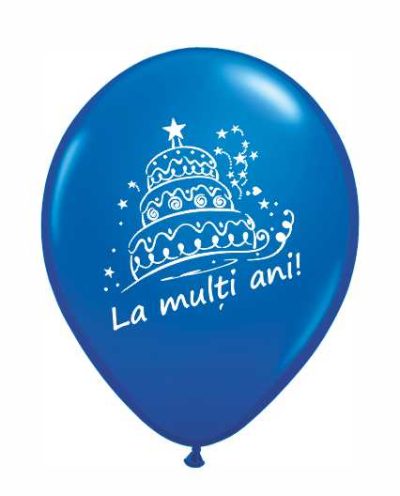 BALOANE LATEX METALIZATE - IMPRIMARE "LA MULTI ANI", DIAM. 25CM, SET DE 10 BUC.
