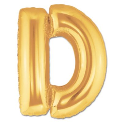 LITERA "D" - BALON FOLIE, CULOARE AURIE, INALTIME 101CM