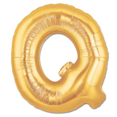 LITERA "Q" - BALON FOLIE, CULOARE AURIE, INALTIME 101CM