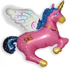 UNICORN PINK - BALON FOLIE FIGURINA BOTEZ, 120CM