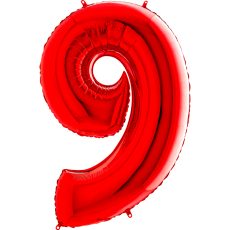 CIFRA 9 - BALON FOLIE, CULOARE ROSIE (RED), INALTIME 101CM