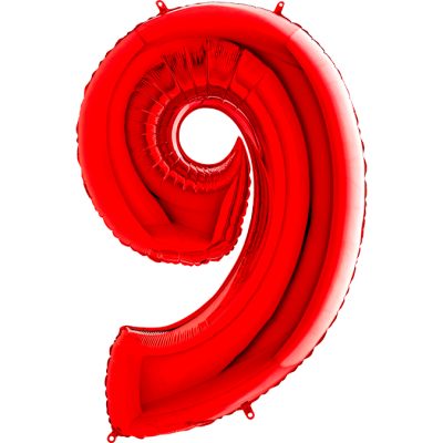 CIFRA 9 - BALON FOLIE, CULOARE ROSIE (RED), INALTIME 101CM