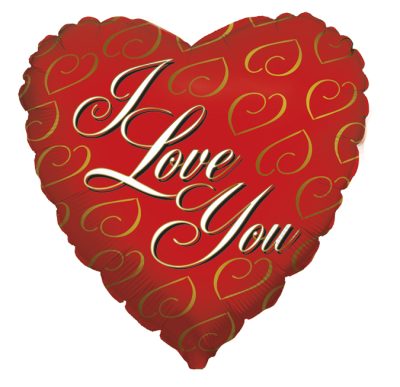 24K I LOVE YOU - BALON FOLIE LOVE, FORMA INIMA, DIAM. 46CM