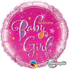 WELCOME GIRL STARS - BALON FOLIE BOTEZ, FORMA ROTUNDA, DIAM. 45CM