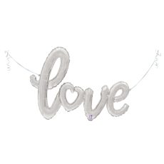 LOVE SILVER - BALON FOLIE IN FORMAT TEXT, LUNGIME 119CM