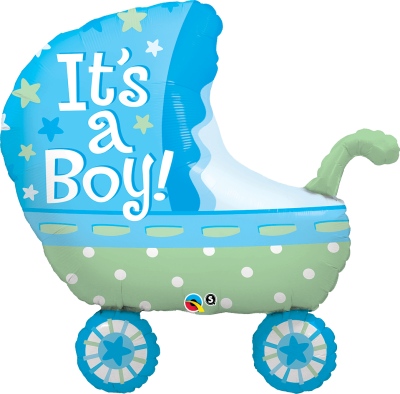 IT'S A BOY BABY CARUCIOR - BALON FOLIE FIGURINA BOTEZ, 89CM