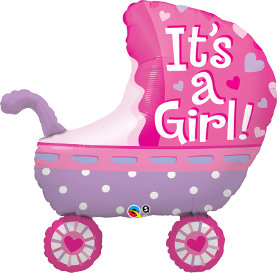 IT'S A GIRL BABY CARUCIOR - BALON FOLIE FIGURINA BOTEZ, 89CM