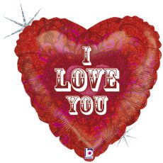 I LOVE YOU - BALON FOLIE LOVE, FORMA INIMA, DIAM. 46CM