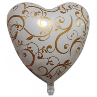 WEDDING HEART FLOWER - BALON FOLIE NUNTA, DIAM. 45CM