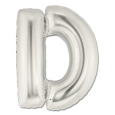 LITERA D - BALON FOLIE, CULOARE ARGINTIE, INALTIME 101CM