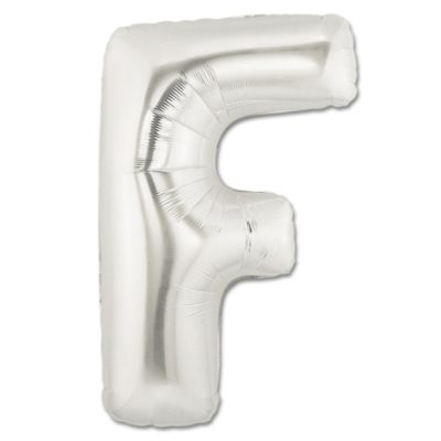 LITERA "F" - BALON FOLIE, CULOARE ARGINTIE, INALTIME 101CM