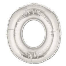 LITERA "O" - BALON FOLIE, CULOARE ARGINTIE, INALTIME 101CM