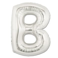 LITERA "B" - BALON FOLIE, CULOARE ARGINTIE, INALTIME 101CM