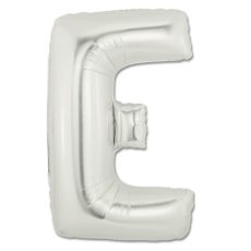 LITERA "E" - BALON FOLIE, CULOARE ARGINTIE, INALTIME 101CM