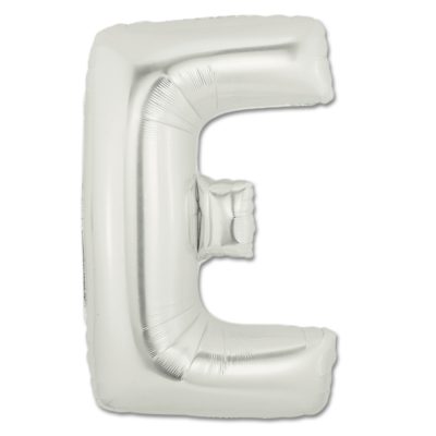 LITERA "E" - BALON FOLIE, CULOARE ARGINTIE, INALTIME 101CM