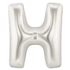 LITERA "H" - BALON FOLIE, CULOARE ARGINTIE, INALTIME 101CM