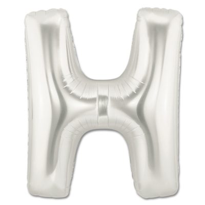 LITERA "H" - BALON FOLIE, CULOARE ARGINTIE, INALTIME 101CM