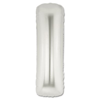 LITERA "I" - BALON FOLIE, CULOARE ARGINTIE, INALTIME 101CM