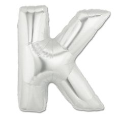LITERA "K" - BALON FOLIE, CULOARE ARGINTIE, INALTIME 101CM
