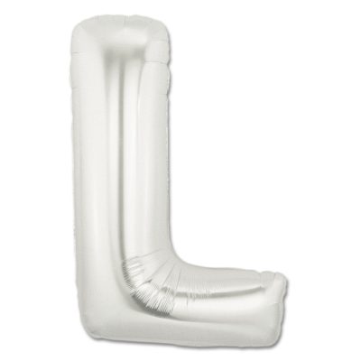 LITERA "L" - BALON FOLIE, CULOARE ARGINTIE, INALTIME 101CM