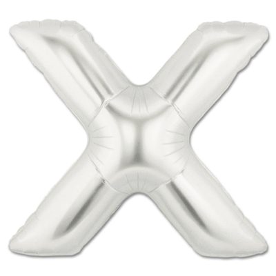 LITERA "X" - BALON FOLIE, CULOARE ARGINTIE, INALTIME 101CM