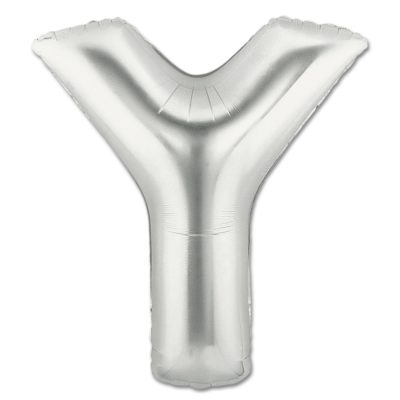 LITERA "Y" - BALON FOLIE, CULOARE ARGINTIE, INALTIME 101CM