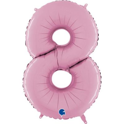 Cifra 8 - balon folie, culoare pink, inaltime 101cm