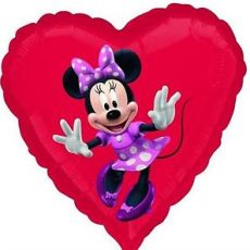 MINNIE MOUSE HEART - BALON FOLIE, FORMA INIMA, DIAM. 45CM