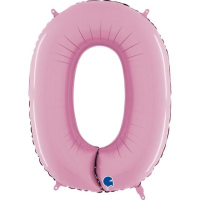 Cifra 0 - balon folie, culoare pink, inaltime 101cm
