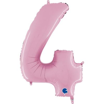 Cifra 4 - balon folie, culoare pink, inaltime 101cm