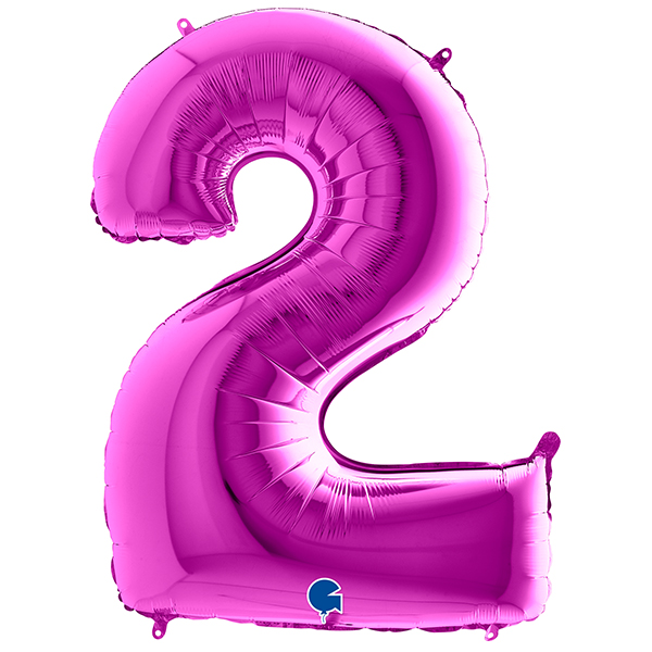 Cifra 2 - balon folie, culoare mov purple, inaltime 101cm