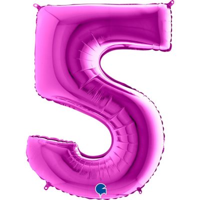 Cifra  5 - balon folie, culoare mov purple, inaltime 101cm
