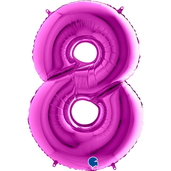 Cifra 8 - balon folie, culoare mov purple, inaltime 101cm